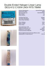 GE Halogen Linear Lamp DEQ K12 C100W 240V R7S 78mm, No.76530
