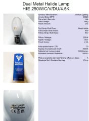 Venture Lighting Dual Metal Halide Lamp HIE 250W/C/V/DU/4.5K,Nr.00326