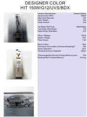 Venture Lighting DESIGNER COLOR HIT 150W/G12/UVS/BDX,Nr.84684