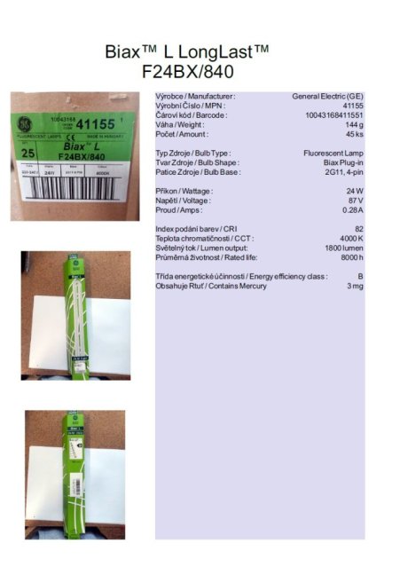 GE Biax™ L LongLast™ F24BX/840, Nr.41155