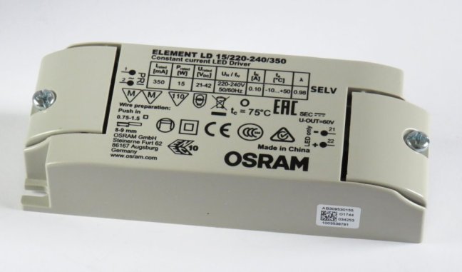 OSRAM LED driver ELEMENT LD15/220-240/350mA