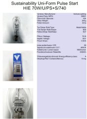 Venture Lighting Sustainability Uni-Form Pulse Start HIE 70W/U/PS+S/740,Nr.26901