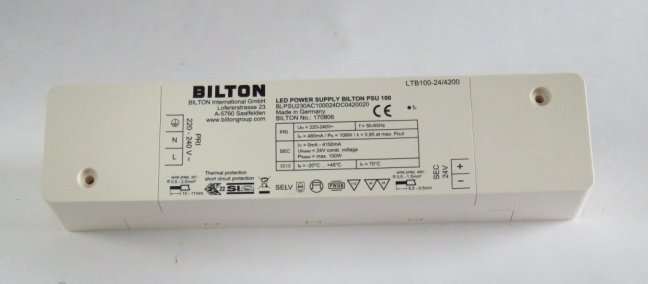 BILTON LED driver LTB100-24/4200,230V/24VDC-100W,ENEC,MM,No.170806