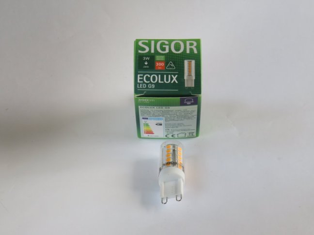 SIGOR LED Ecolux 230V/3W-2700°K,G9,dimmable,300lm No.5780701