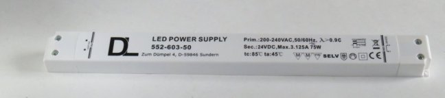 Drees driver 230V/24VDC-75W,MM,SELV, No.552-603-50