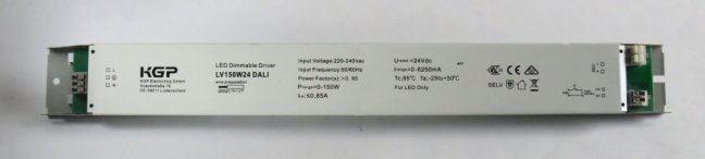 KGP LED driver LV150W24 DALI DT6, 230V/24VDC-150W, PushDim