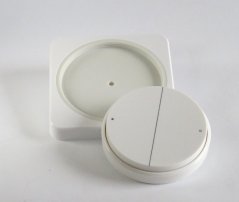 Casambi Bluetooth wall switch, round, white, 2 channels, No. 808926/RWR2EBTW - battery-free