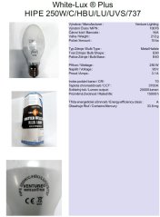 Venture Lighting White-Lux ® Plus HIPE 250W/C/HBU/LU/UVS/737,Nr.10076