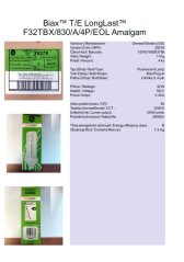 GE Biax™ T/E LongLast™ F32TBX/830/A/4P/EOL Amalgam,Nr.39378