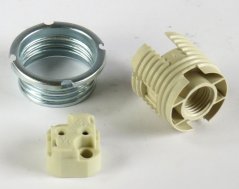 BJB socket no. 25.246/GY6.35 incl. holder with M10x1 and screw ring