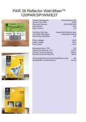 GE PAR 38 Reflector Watt-Miser™ 120PAR/SP/WM/E27, No.91576