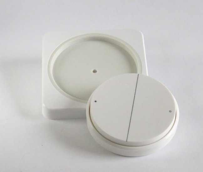 Casambi Bluetooth wall switch, round, white, 2 channels, No. 808926/RWR2EBTW - battery-free