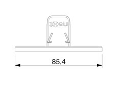 PLUX / Less'n'more ceiling canopy, glossy white incl.plug-in connection, cable in the center, plastic, D 115 x H 75mm