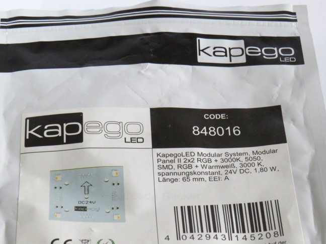 Deko Light/Kapego LED Modul RGB+3000°K-24VDC/1,8W,2x2 LED/65x65mm,No.848016