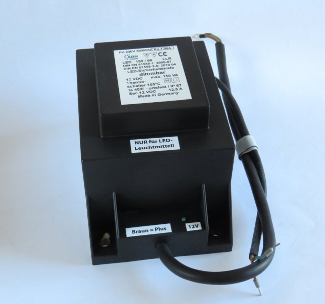 ABN Transformator UHDC1150-LED 150/96LLR,230V/12VDC-12,5A,max.150VA,IP67,dimmbar