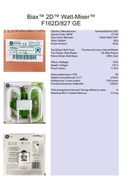 GE Biax™ 2D™ Watt-Miser™ F162D/827, No.41744