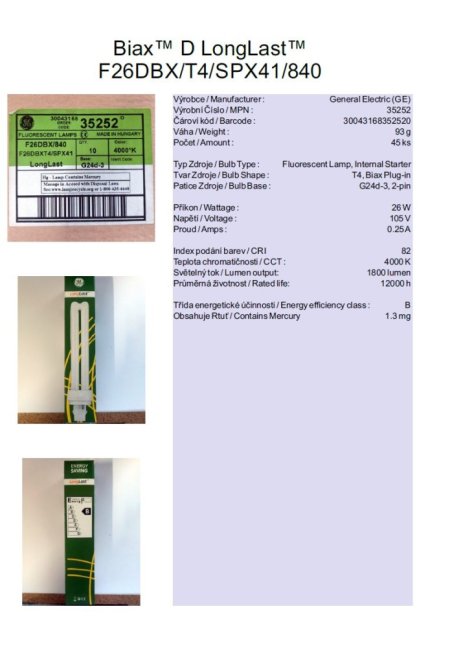 GE Biax™ D LongLast™ F26DBX/T4/SPX41/840, Nr.35252