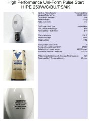 Venture Lighting Sustainability Uni-Form Pulse Start HIPE 250W/C/BU/PS/4K,Nr.10055/10053