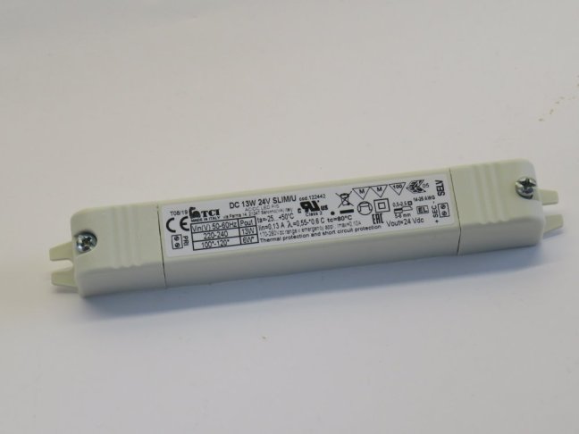TCI LED driver DC13W 24V SLIM/U 230V/24VDC,ENEC,MM, No.122442