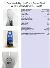 Venture Lighting Sustainability Uni-Form Pulse Start TW HIE 200W/C/V/PS+S/737,No.51637