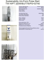Venture Lighting Sustainability Uni-Form Pulse Start TW HIPT 320W/BU/T76/PS+S/740,Nr.26512