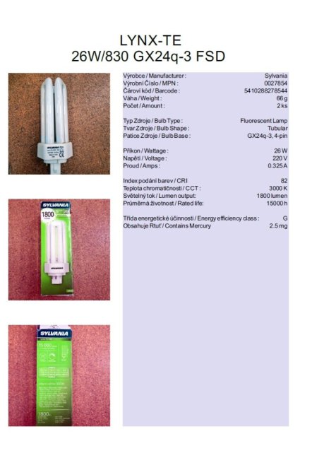 SYLVANIA LYNX-TE 26W/830 GX24q-3 FSD, Nr.0027854