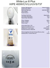 Venture Lighting White-Lux ® Plus HIPE 400W/C/V/LU/UVS/737,Nr.10043