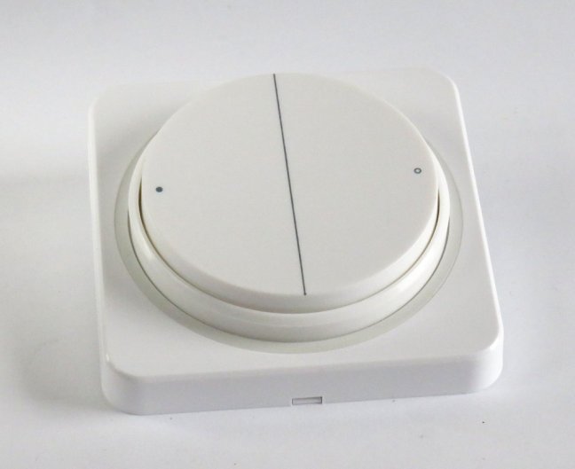 Casambi Bluetooth wall switch, round, white, 2 channels, No. 808926/RWR2EBTW - battery-free