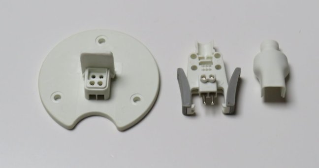 Deckenbaldachin PLUX / Less'n'more weiß glänzend inkl.Steckvorrichtung, Kabel mittig, Kunststoff, D 115 x H 75mm