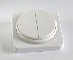 Casambi Bluetooth wall switch, round, white, 2 channels, No. 808926/RWR2EBTW - battery-free
