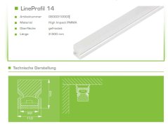 LEDTEC Kunststoff LineProfil 14/11x14x2500mm,Nr.0830310003