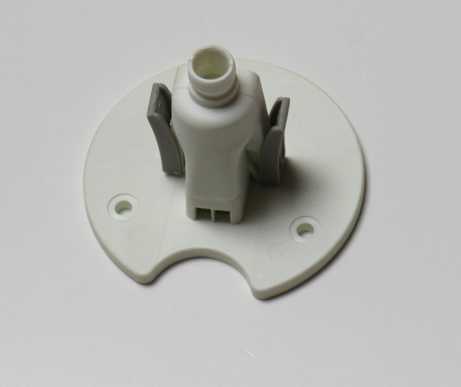 Deckenbaldachin PLUX / Less'n'more weiß glänzend inkl.Steckvorrichtung, Kabel mittig, Kunststoff, D 115 x H 75mm