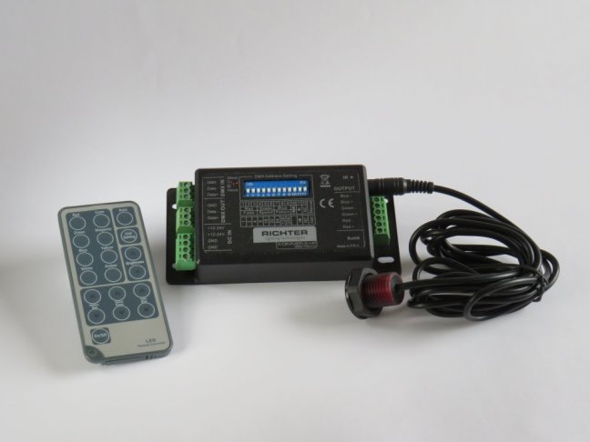 RICHTER DMX X-Dimmer -3HP,12-24VDC,350/700mA incl.IR Fernbedienung